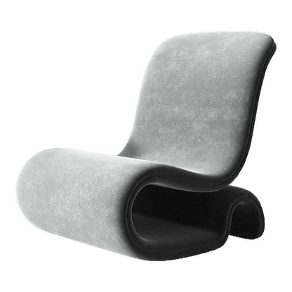 Contemporary Creative S-Shape Iron Velvet Sponge Accent Chair Backrest Armless For Living Room