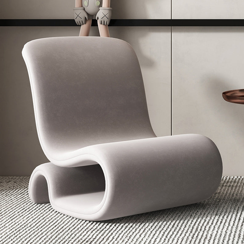 Contemporary Creative S-Shape Iron Velvet Sponge Accent Chair Backrest Armless For Living Room