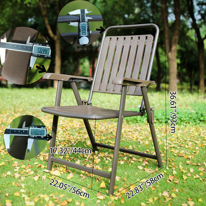 Modern Simplicity Waterproof Rectangular Carbon Steel PVC Foldable Camping Chair Backrest Armrest For Garden