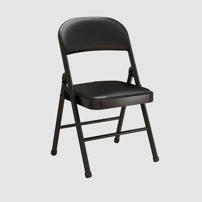 Modern Simplicity Arc Steel Pipe PU Leather Sponge Foldable Desk Chair Backrest Armless For Home Office