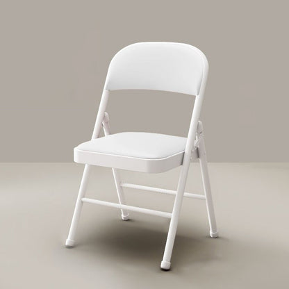 Modern Simplicity Arc Steel Pipe PU Leather Sponge Foldable Desk Chair Backrest Armless For Home Office