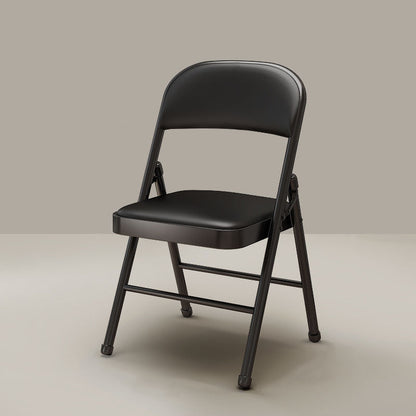 Modern Simplicity Arc Steel Pipe PU Leather Sponge Foldable Desk Chair Backrest Armless For Home Office