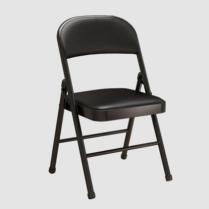 Modern Simplicity Arc Steel Pipe PU Leather Sponge Foldable Desk Chair Backrest Armless For Home Office