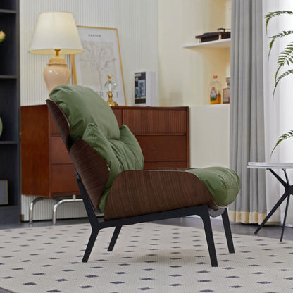 Contemporary Nordic L-Shape Plywood Carbon Steel Cotton PU Leather Accent Chair Backrest Armless For Living Room