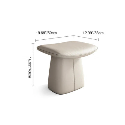 Contemporary Nordic Rectangular Plywood Cat Scratching Leather Sponge Vanity Stool Backless Armless For Bedroom