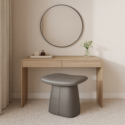 Contemporary Nordic Rectangular Plywood Cat Scratching Leather Sponge Vanity Stool Backless Armless For Bedroom