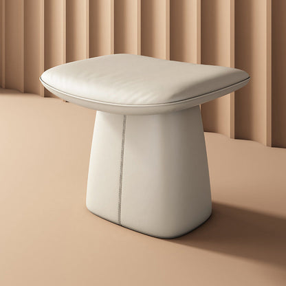 Contemporary Nordic Rectangular Plywood Cat Scratching Leather Sponge Vanity Stool Backless Armless For Bedroom