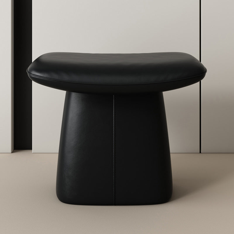 Contemporary Nordic Rectangular Plywood Cat Scratching Leather Sponge Vanity Stool Backless Armless For Bedroom