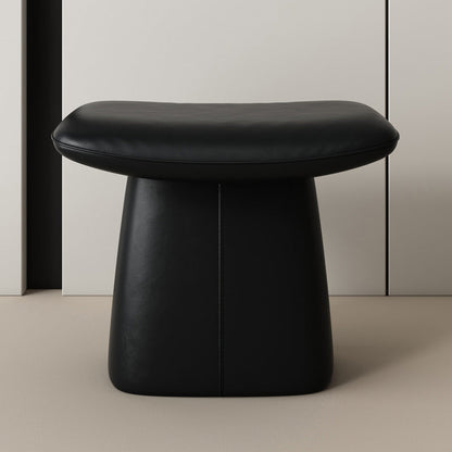 Contemporary Nordic Rectangular Plywood Cat Scratching Leather Sponge Vanity Stool Backless Armless For Bedroom
