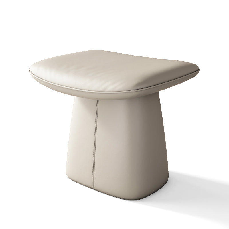Contemporary Nordic Rectangular Plywood Cat Scratching Leather Sponge Vanity Stool Backless Armless For Bedroom
