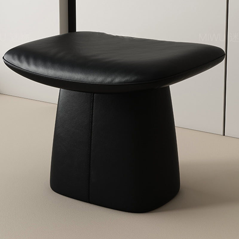 Contemporary Nordic Rectangular Plywood Cat Scratching Leather Sponge Vanity Stool Backless Armless For Bedroom