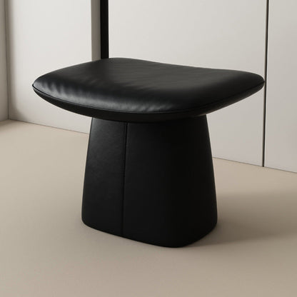 Contemporary Nordic Rectangular Plywood Cat Scratching Leather Sponge Vanity Stool Backless Armless For Bedroom