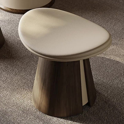 Traditional Vintage Arc Plywood Microfiber Leather Sponge Low Stool Backless Armless For Living Room