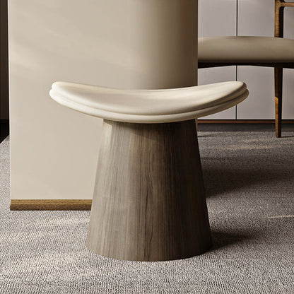 Traditional Vintage Arc Plywood Microfiber Leather Sponge Low Stool Backless Armless For Living Room