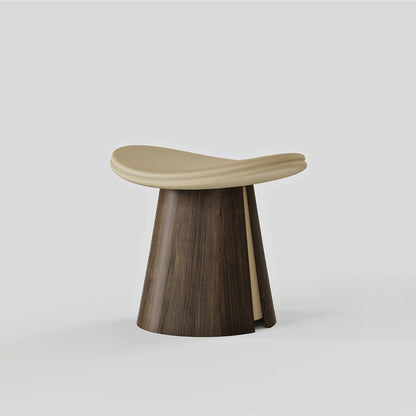 Traditional Vintage Arc Plywood Microfiber Leather Sponge Low Stool Backless Armless For Living Room