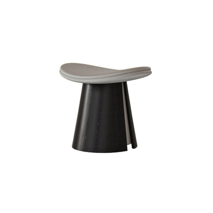 Traditional Vintage Arc Plywood Microfiber Leather Sponge Low Stool Backless Armless For Living Room