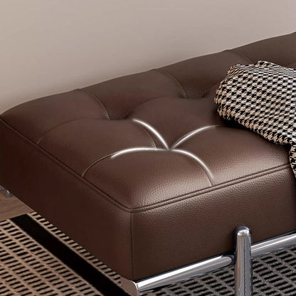 Contemporary Luxury Rectangular Carbon Steel PU Leather Sponge Bench Backless Armless For Hallway