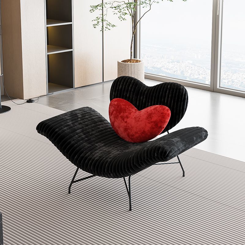 Contemporary Creative Detachable Heart Iron Faux Angora Sponge PP Cotton Accent Chair Backrest Armless For Living Room
