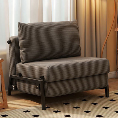 Modern Minimalist Foldable Rectangular Carbon Steel Corduroy Sponge Accent Chair Backrest Armless For Living Room