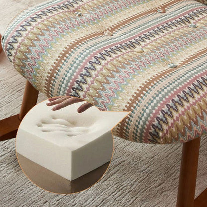 Traditional Vintage Rectangular Solid Wood Cotton Linen Sponge Rocking Chair Backrest Armrest For Living Room