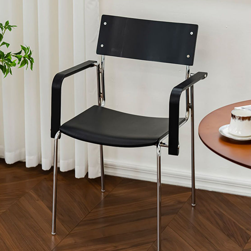 Traditional Vintage Rectangular Iron Solid Wood Multi-Layer Board Stackable Dining Chair Backrest Armrest For Dining Room