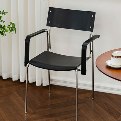 Traditional Vintage Rectangular Iron Solid Wood Multi-Layer Board Stackable Dining Chair Backrest Armrest For Dining Room