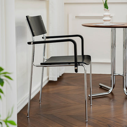 Traditional Vintage Rectangular Iron Solid Wood Multi-Layer Board Stackable Dining Chair Backrest Armrest For Dining Room