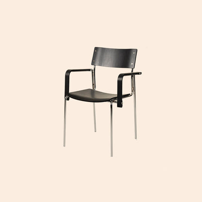 Traditional Vintage Rectangular Iron Solid Wood Multi-Layer Board Stackable Dining Chair Backrest Armrest For Dining Room