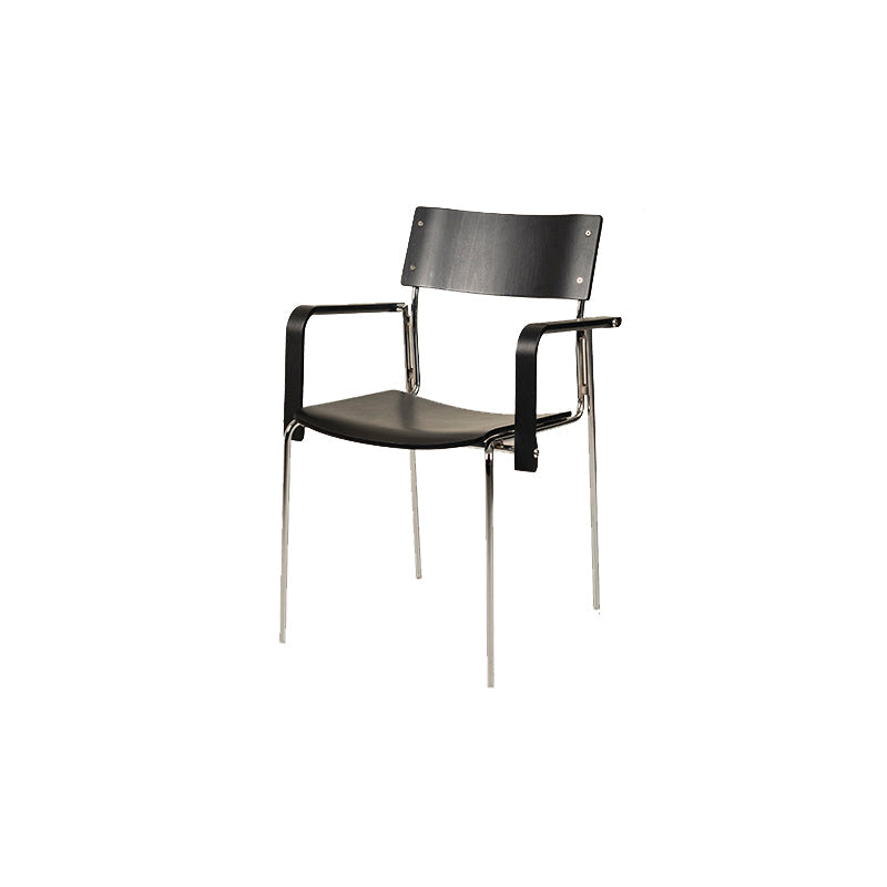 Traditional Vintage Rectangular Iron Solid Wood Multi-Layer Board Stackable Dining Chair Backrest Armrest For Dining Room