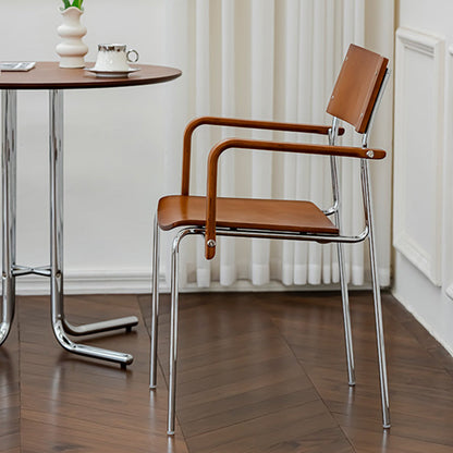 Traditional Vintage Rectangular Iron Solid Wood Multi-Layer Board Stackable Dining Chair Backrest Armrest For Dining Room