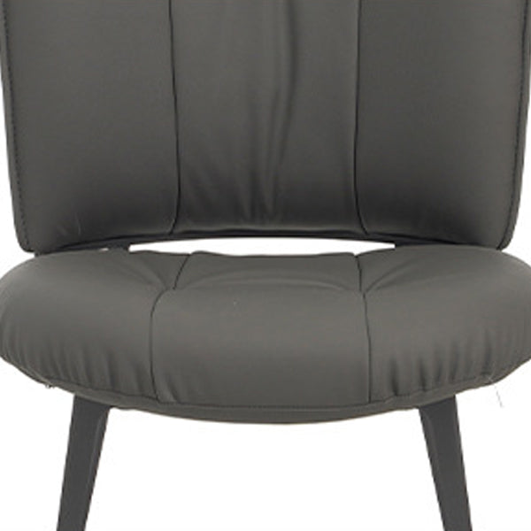 Contemporary Scandinavian Round Rectangular Plywood Carbon Steel Microfiber Leather Sponge Dining Chair Backrest Armless For Dining Room