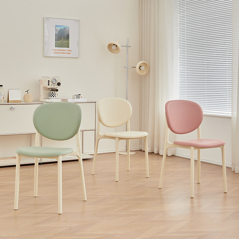 Contemporary Nordic Round PP Dining Chair Backrest Armless For Dining Room