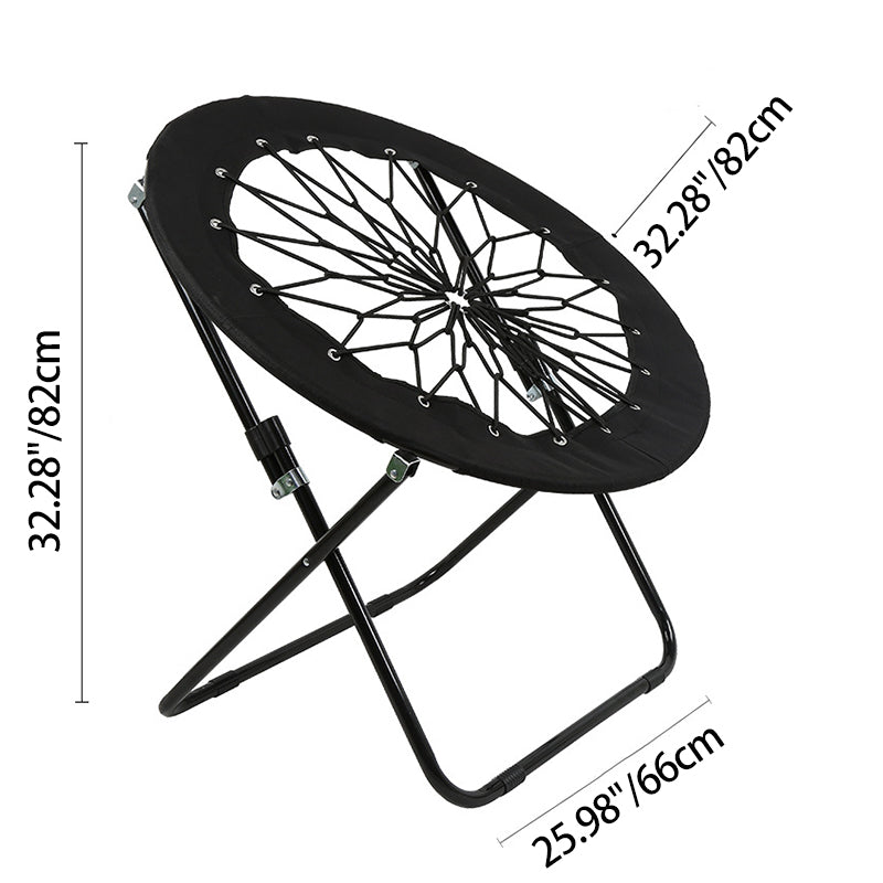 Modern Minimalist Foldable Round Steel Pipe Oxford Fabric Nylon Rope Weaving Portable Camping Chair Backrest Armless For Garden