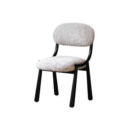 Traditional Vintage Arc Soft Fluffy Carbon Steel Snowflake Velvet Sponge Dining Chair Backrest Armless For Dining Room