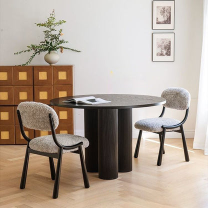 Traditional Vintage Arc Soft Fluffy Carbon Steel Snowflake Velvet Sponge Dining Chair Backrest Armless For Dining Room