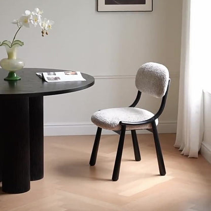 Traditional Vintage Arc Soft Fluffy Carbon Steel Snowflake Velvet Sponge Dining Chair Backrest Armless For Dining Room