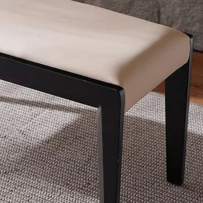 Contemporary Scandinavian Rectangular Ash Wood Microfiber Leather Sponge Bench Backless Armless For Entryway
