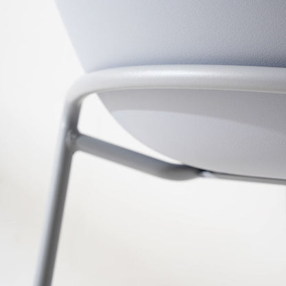 Contemporary Nordic Arc Plastic Iron PU Leather Dining Chair Backrest Armless For Dining Room