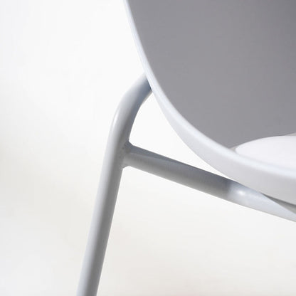 Contemporary Nordic Arc Plastic Iron PU Leather Dining Chair Backrest Armless For Dining Room