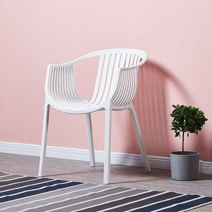 Modern Minimalist Ergonomics Arc-Shaped PP Sturdy Dining Chair Backrest Armrest For Dining Room