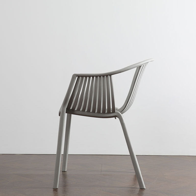 Modern Minimalist Ergonomics Arc-Shaped PP Sturdy Dining Chair Backrest Armrest For Dining Room