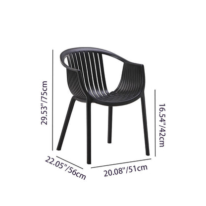 Modern Minimalist Ergonomics Arc-Shaped PP Sturdy Dining Chair Backrest Armrest For Dining Room