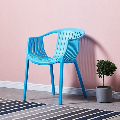 Modern Minimalist Ergonomics Arc-Shaped PP Sturdy Dining Chair Backrest Armrest For Dining Room