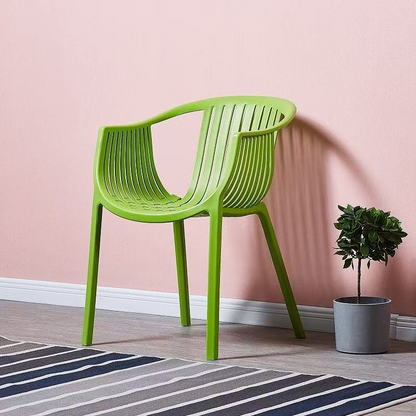 Modern Minimalist Ergonomics Arc-Shaped PP Sturdy Dining Chair Backrest Armrest For Dining Room