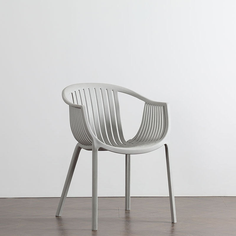 Modern Minimalist Ergonomics Arc-Shaped PP Sturdy Dining Chair Backrest Armrest For Dining Room