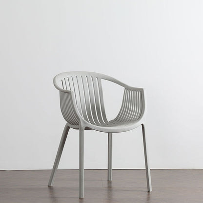 Modern Minimalist Ergonomics Arc-Shaped PP Sturdy Dining Chair Backrest Armrest For Dining Room