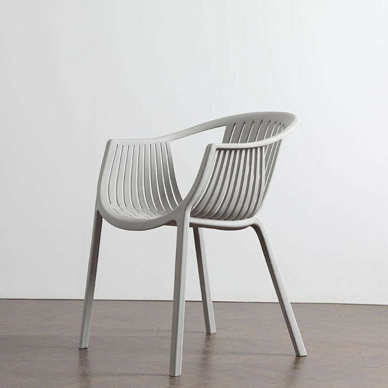 Modern Minimalist Ergonomics Arc-Shaped PP Sturdy Dining Chair Backrest Armrest For Dining Room