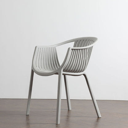 Modern Minimalist Ergonomics Arc-Shaped PP Sturdy Dining Chair Backrest Armrest For Dining Room