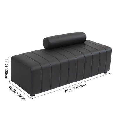 Contemporary Scandinavian Rectangular Cat Scratching Leather Faux Suede Fleece Solid Wood Sponge Plush Cotton Bench Backrest Armless For Entryway
