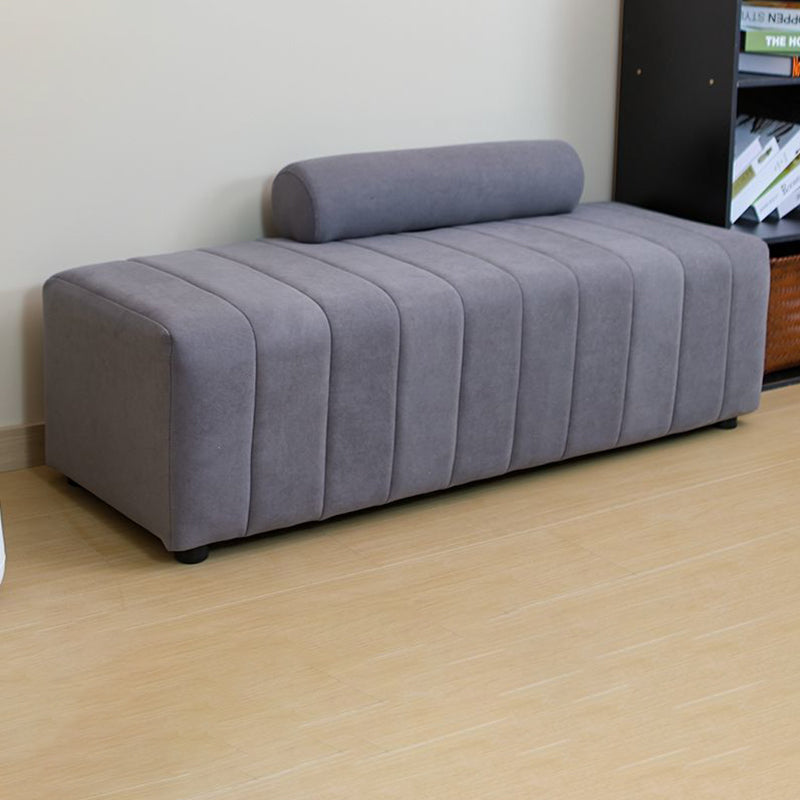 Contemporary Scandinavian Rectangular Cat Scratching Leather Faux Suede Fleece Solid Wood Sponge Plush Cotton Bench Backrest Armless For Entryway